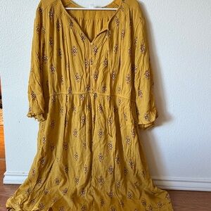 Old Navy Mustard Smocked Dress